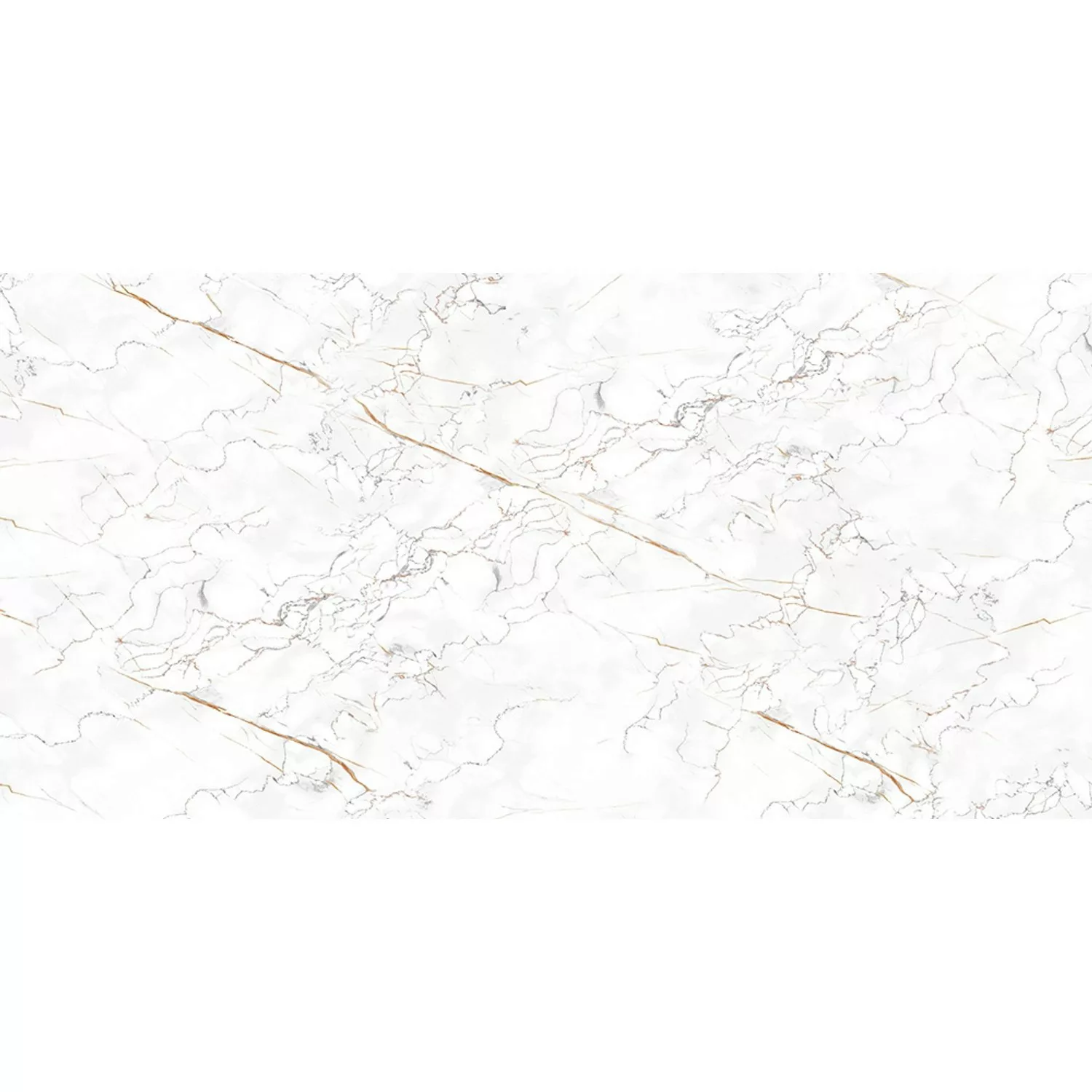 Bodenfliese Wave Feinsteinzeug Marmor White Glasiert Poliert 60 cm x 120 cm günstig online kaufen