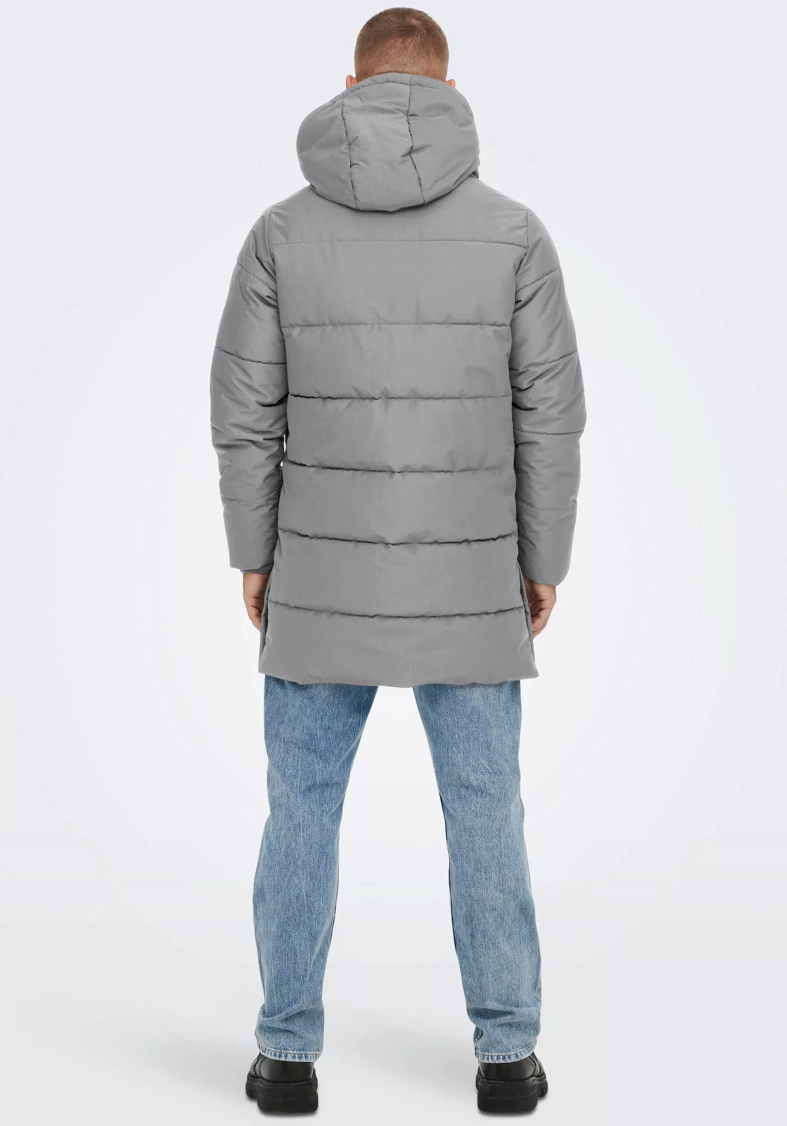 ONLY & SONS Steppjacke "ONSCARL LIFE LONG QUILTED COAT NOOS OTW", mit Kapuz günstig online kaufen