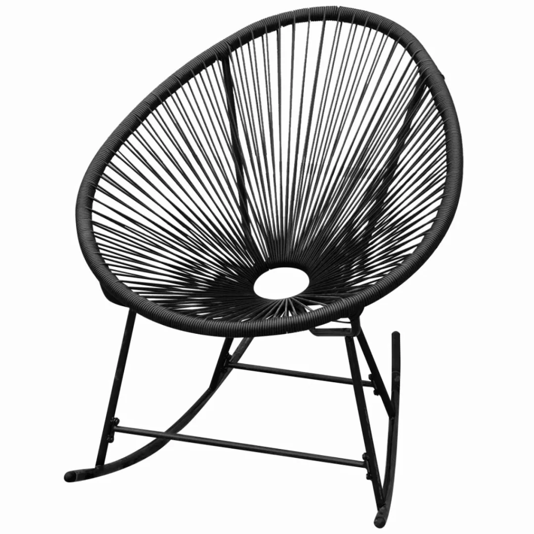 Garten-schaukelstuhl Schwarz Poly Rattan günstig online kaufen