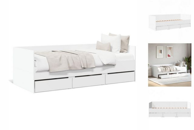 vidaXL Bettgestell Tagesbett mit Schubladen Weiß 75x190 cm Holzwerkstoff günstig online kaufen