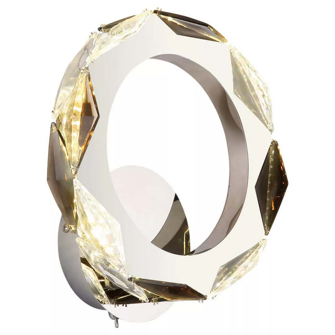 GLOBO LED-Wandleuchte transparent Chrom Rauch Acryl Metall B/H: ca. 24x25,5 günstig online kaufen