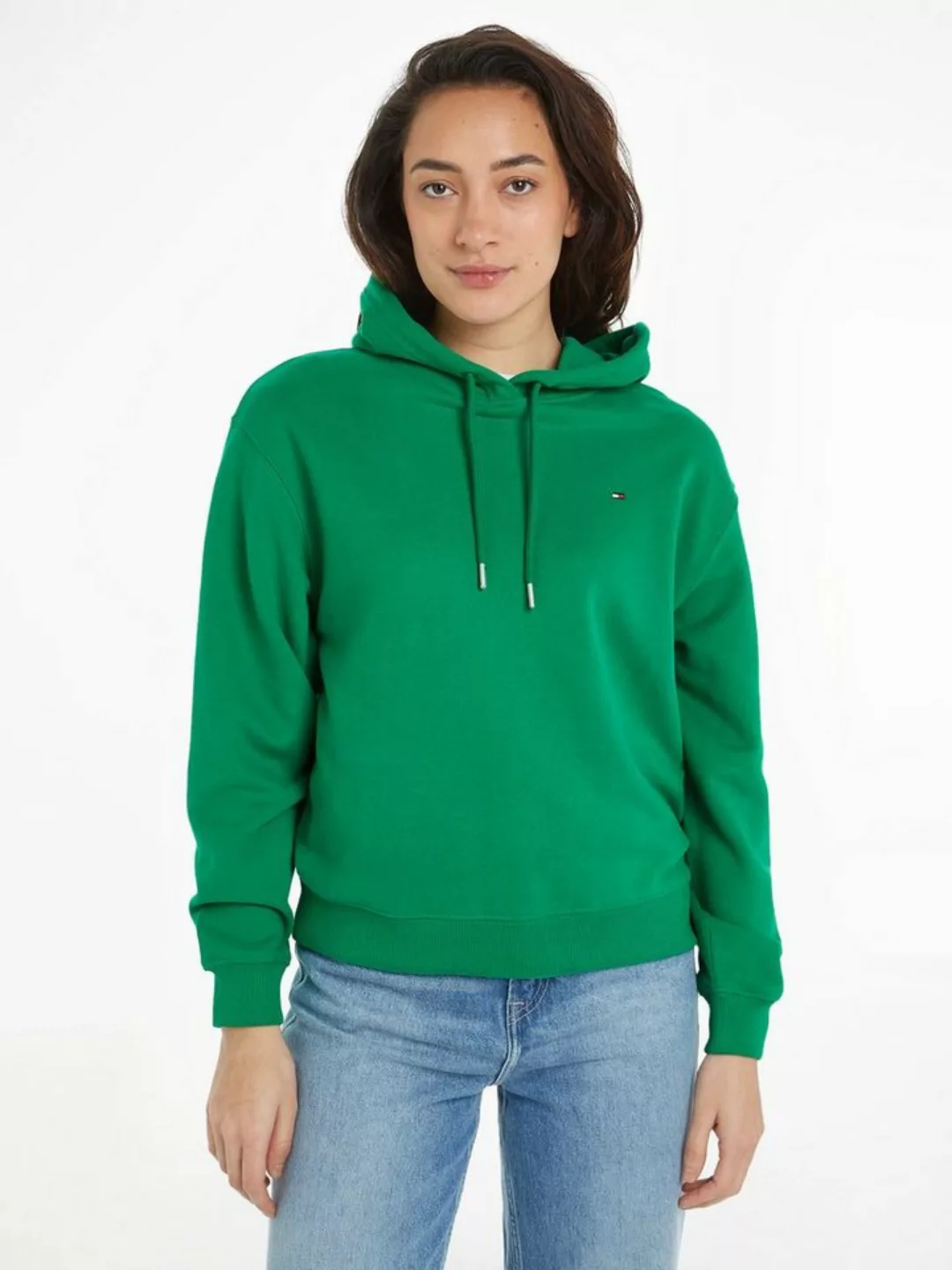 Tommy Hilfiger Kapuzensweatshirt REG FLAG ON CHEST HOODIE Kapuze mit Kordel günstig online kaufen