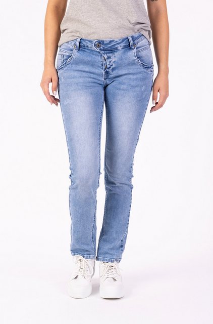 Blue Monkey 5-Pocket-Jeans Jeans Cropped Slim BLUE MONKEY blau günstig online kaufen