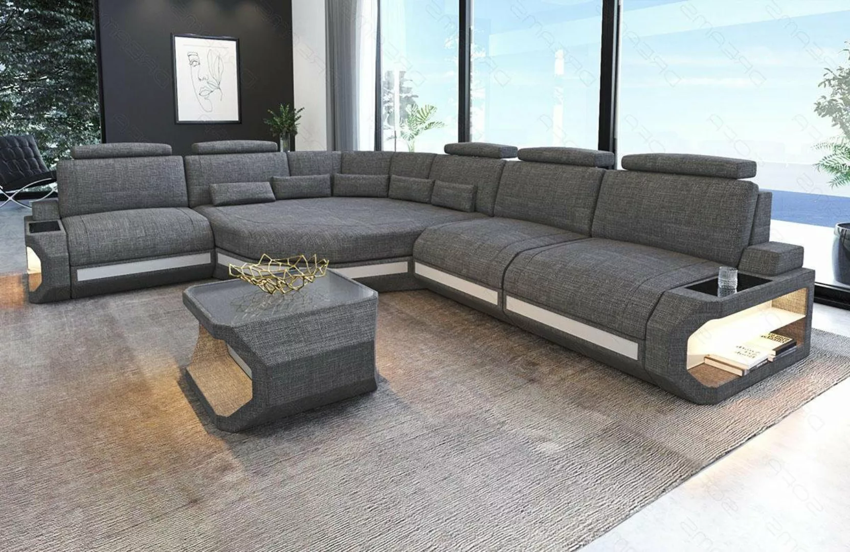 Sofa Dreams Ecksofa Stoff Polster Sofa Asti, L Form Stoffsofa mit LED, extr günstig online kaufen