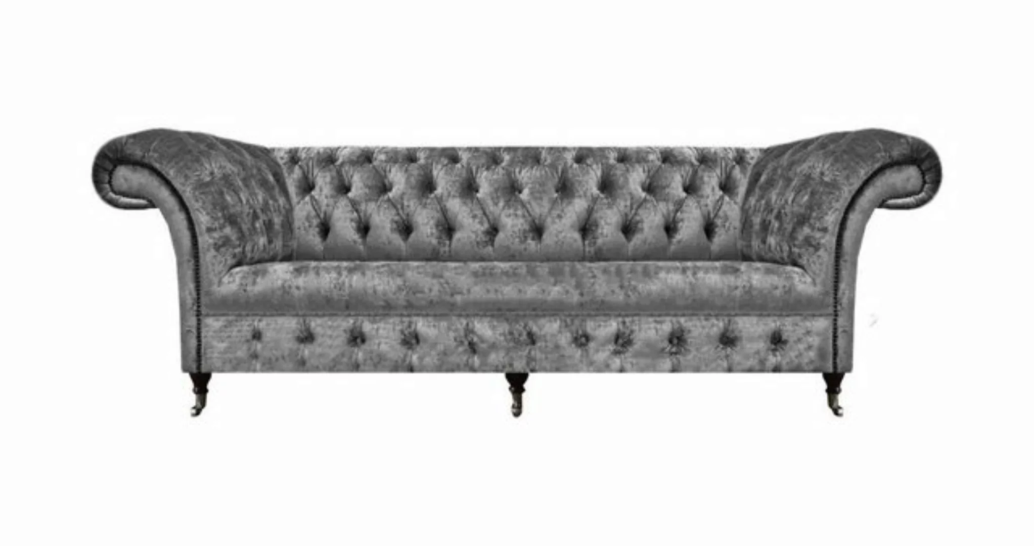 JVmoebel Chesterfield-Sofa Sofa Dreisitze Couch Wohnzimmer Textil Stoff Mod günstig online kaufen