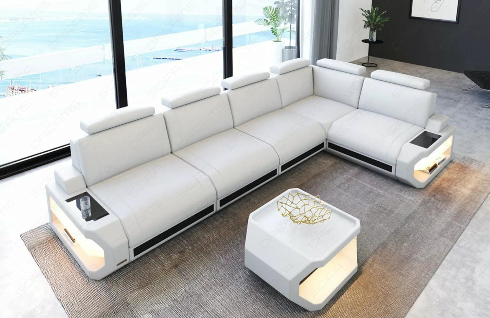 Sofa Dreams Ecksofa Leder Sofa Couch Siena L Form lang Ledercouch, L-Form L günstig online kaufen