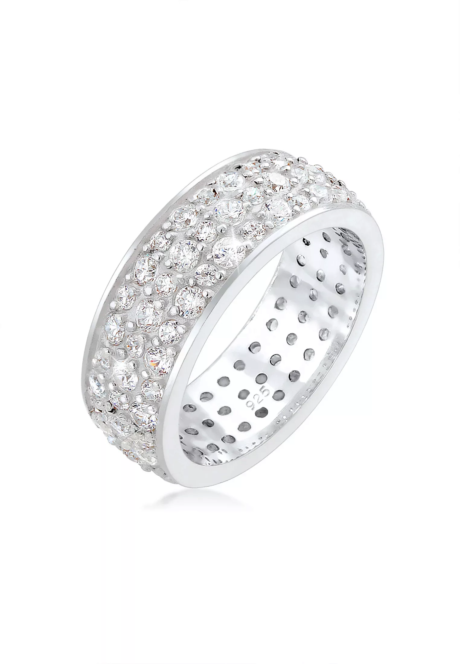 Elli Premium Fingerring "Bandring Microsetting Zirkonia Kristall 925 Silber günstig online kaufen