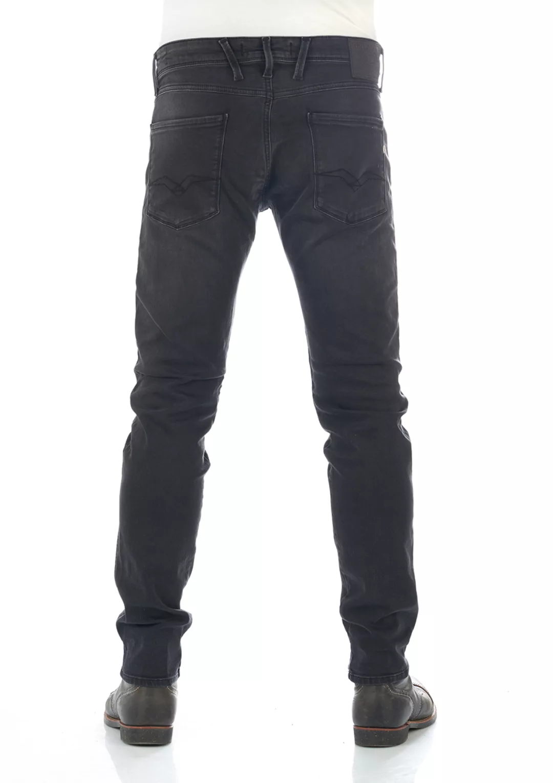 Replay Herren Jeans Anbass - Slim Fit - Grau - Dark Grey Denim günstig online kaufen