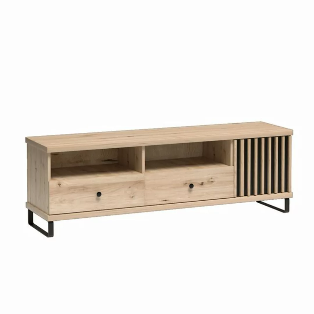 Furnix TV-Schrank CALLINI C-6 Lowboard mit 2 Schubladen und 1 Tür Artisan E günstig online kaufen