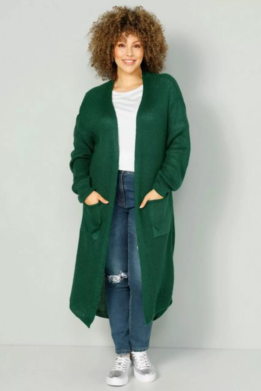 MIAMODA Strickjacke Long-Strickjacke offene Form Langarm günstig online kaufen