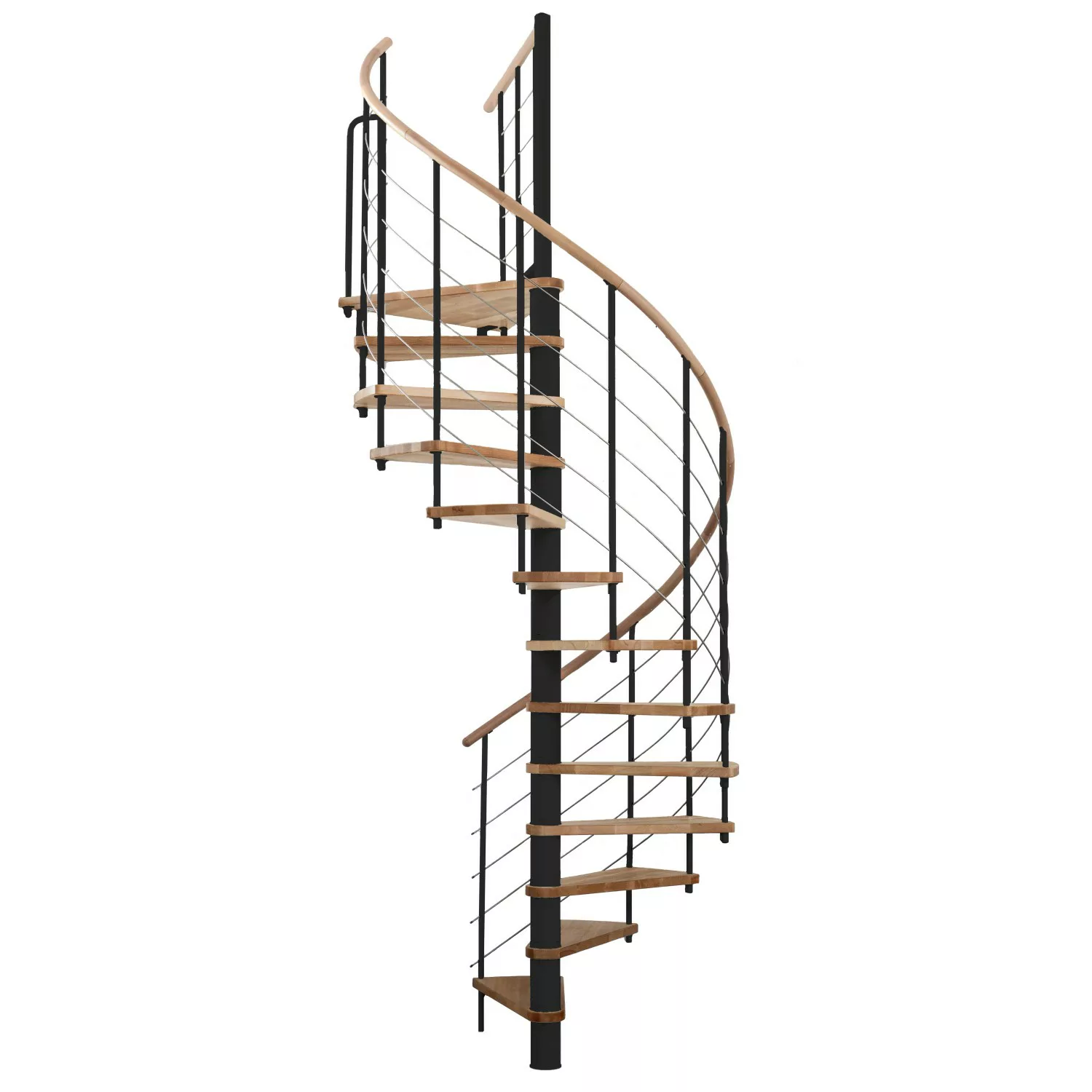 Minka Spindeltreppe Venezia Buche Schwarz Ø 120 cm Geschosshöhe bis 305,5 c günstig online kaufen