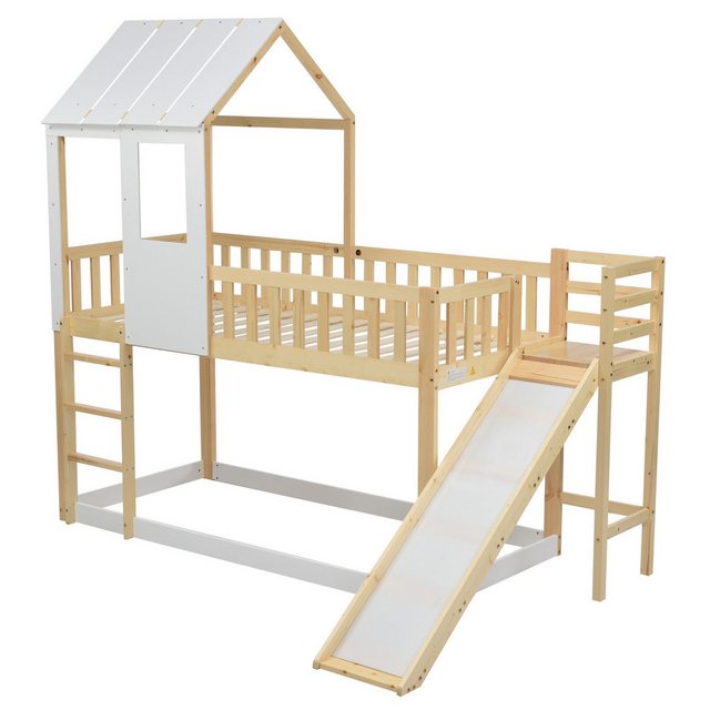 Gotagee Kinderbett Etagenbett Rutsche Hausbett 90x200 Jugendbett Flaches Be günstig online kaufen