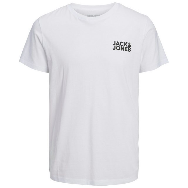 Jack & Jones Rundhalsshirt Jack&Jones XXL T-Shirt Brustprint weiß JJECORP günstig online kaufen