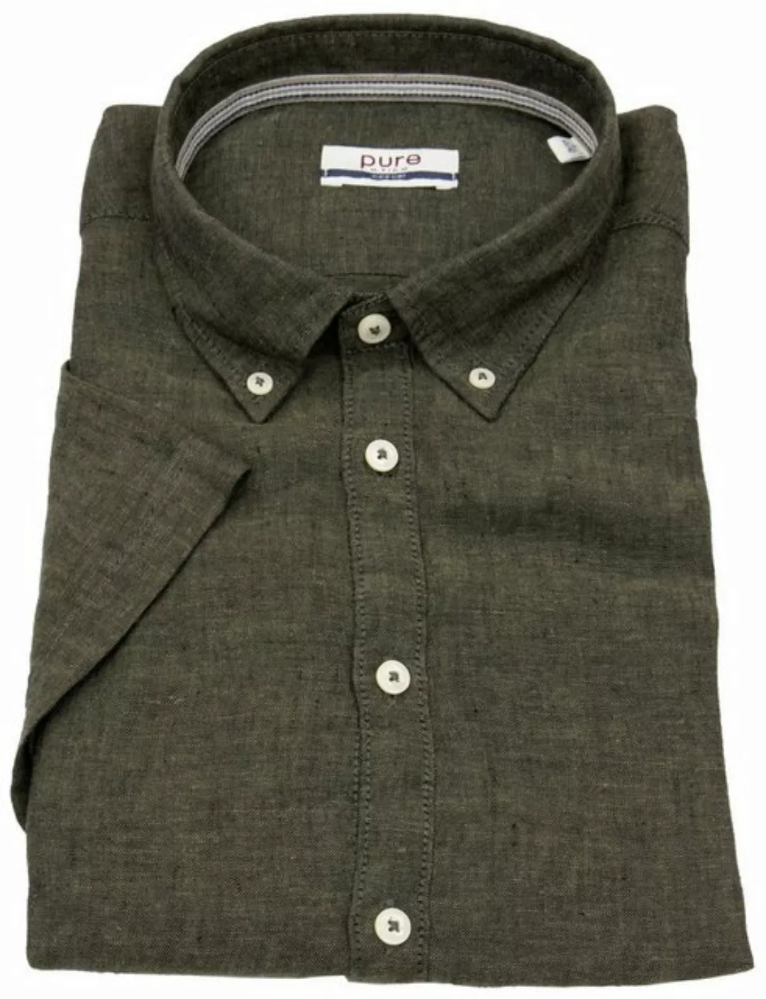 Pure Kurzarmhemd Modern Fit leicht tailliert Button-Down-Kragen günstig online kaufen