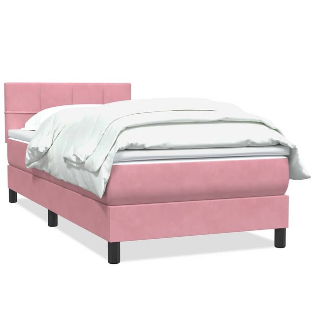 vidaXL Boxspringbett, Boxspringbett mit Matratze Rosa 100x220 cm Samt günstig online kaufen