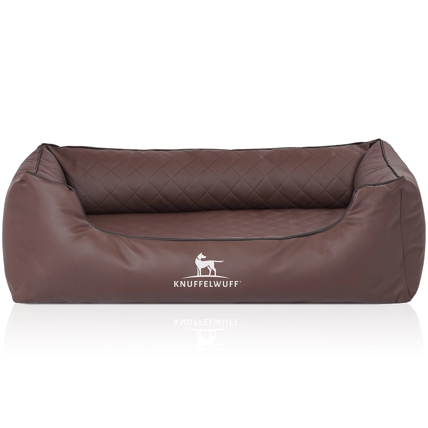 Knuffelwuff Hundebett Madison Orthopädisch Kunstleder M-L 85 x 63 cm Braun günstig online kaufen