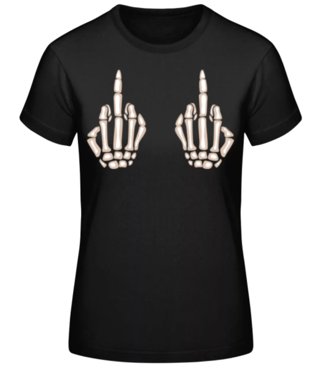 Skelett Mittelfinger · Frauen Basic T-Shirt günstig online kaufen