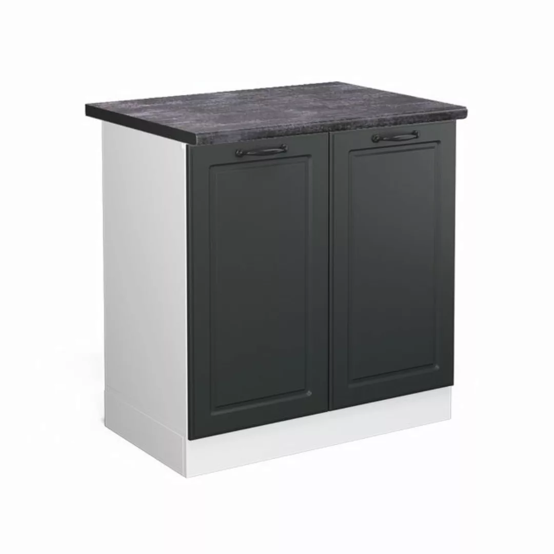 Vicco Spülenunterschrank R-Line, Anthrazit Landhaus/Weiß, 80 cm, AP Anthraz günstig online kaufen