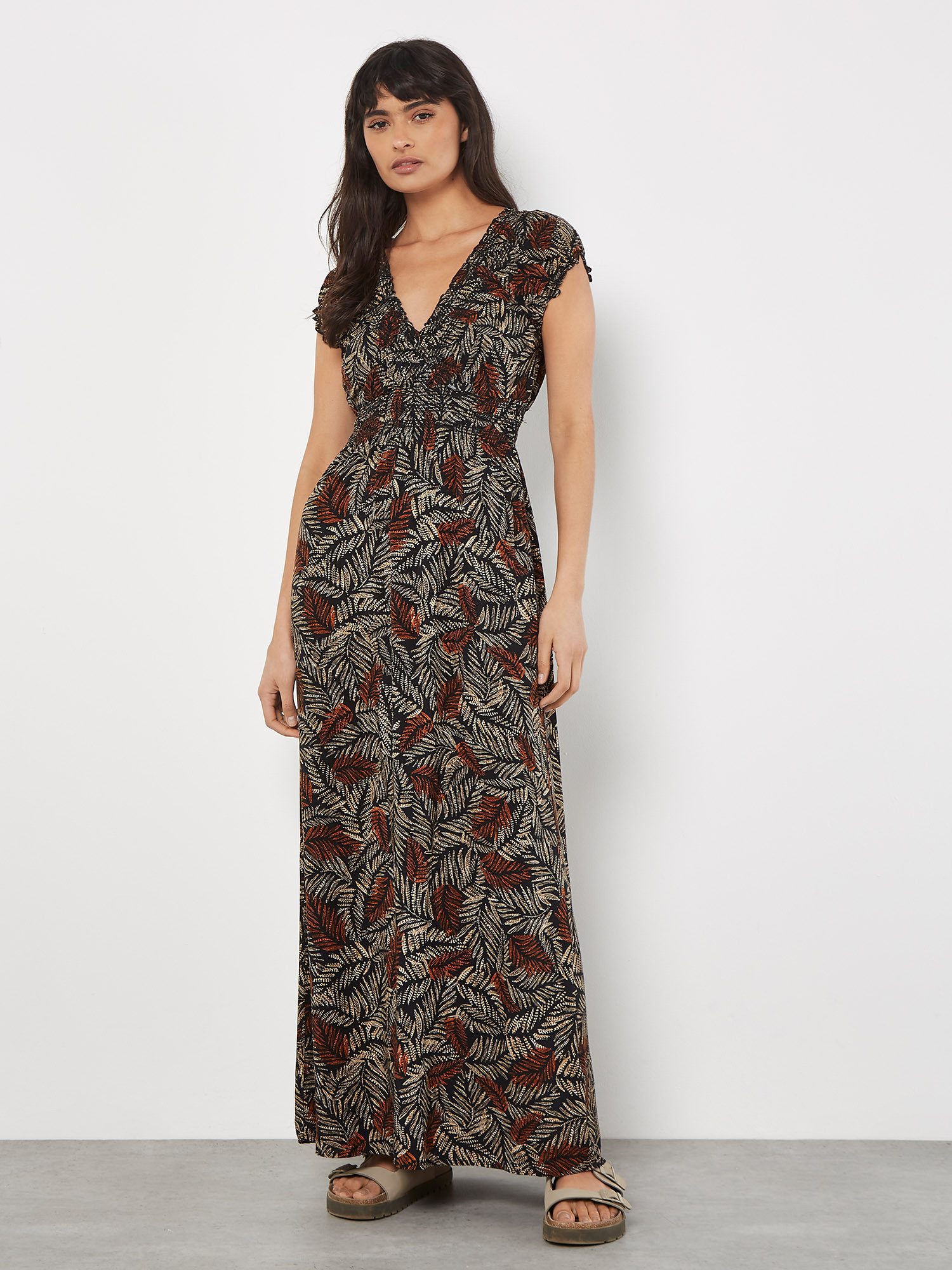 Apricot Maxikleid Sommerkleid, mit Smockdetails und günstig online kaufen