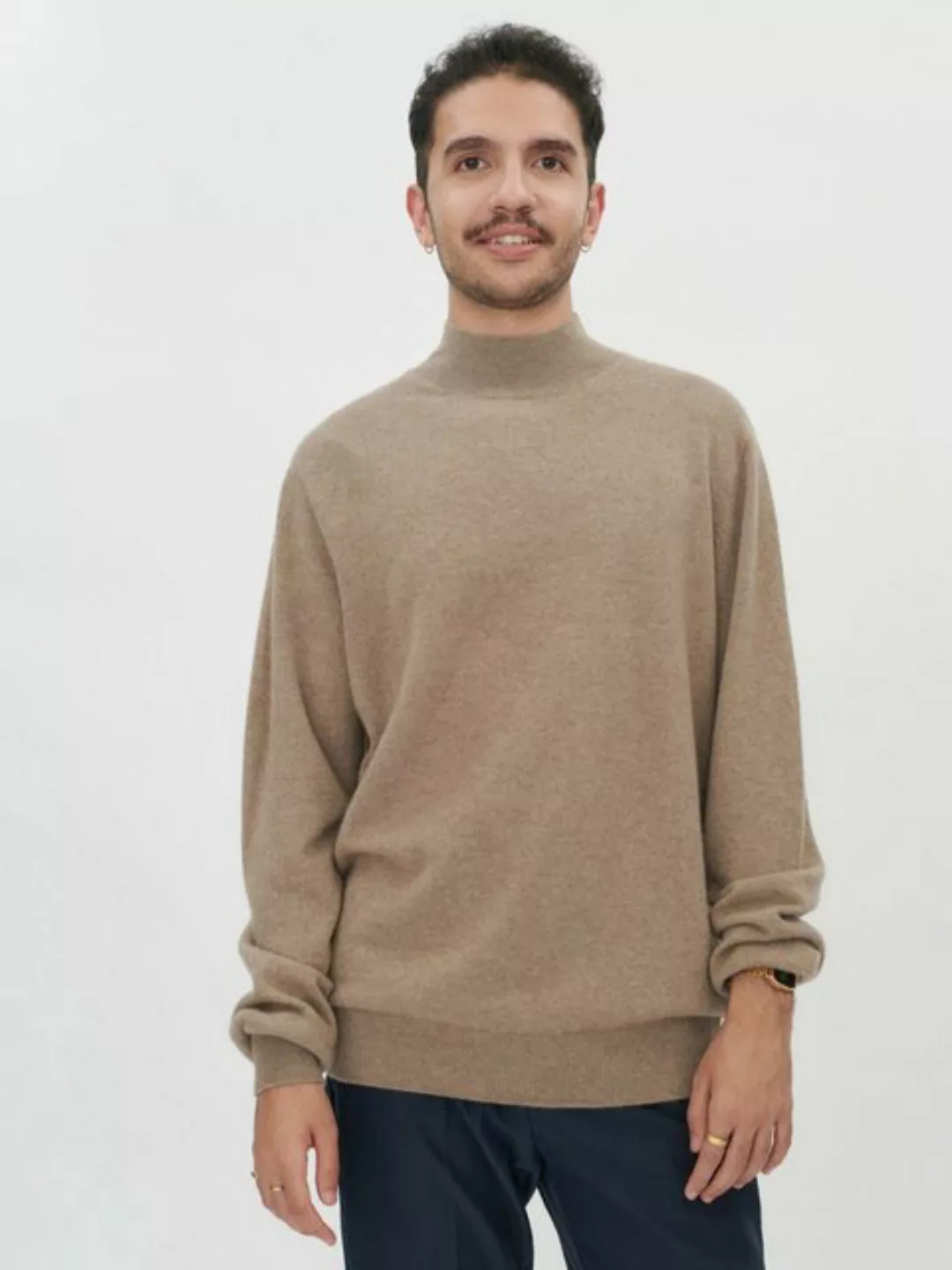 GOBI Cashmere Stehkragenpullover Naturfarbe Stehkragenpullover aus Kaschmir günstig online kaufen