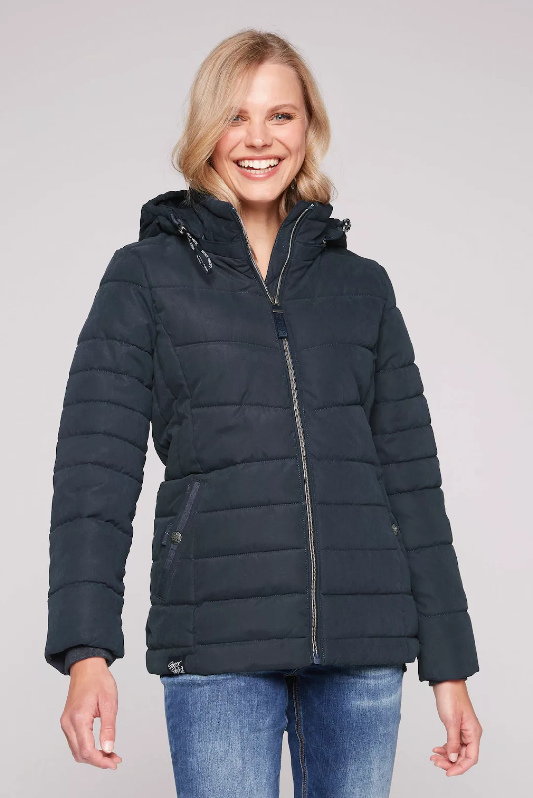 SOCCX Winterjacke, mit Kapuze, mit Plüschfutter im Stehkragen günstig online kaufen