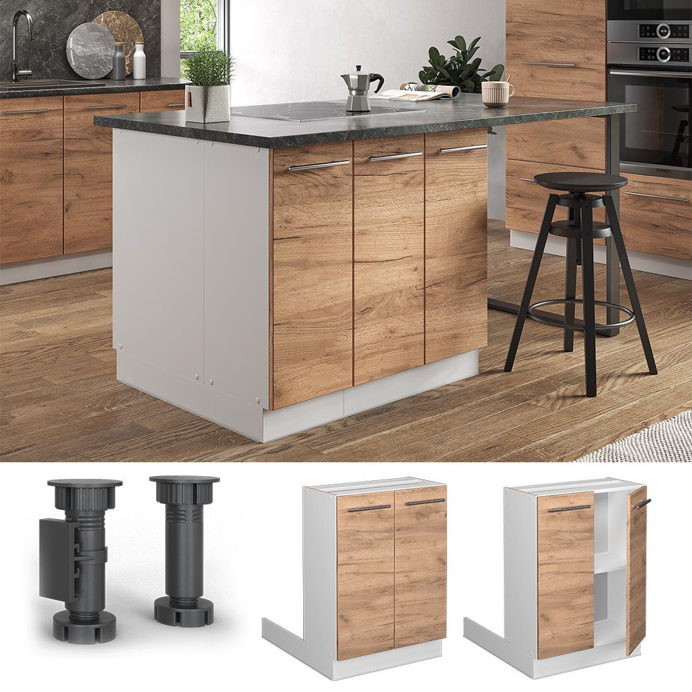 Vicco Unterschrank Fame-Line, Goldkraft Eiche/Weiß, 60 günstig online kaufen