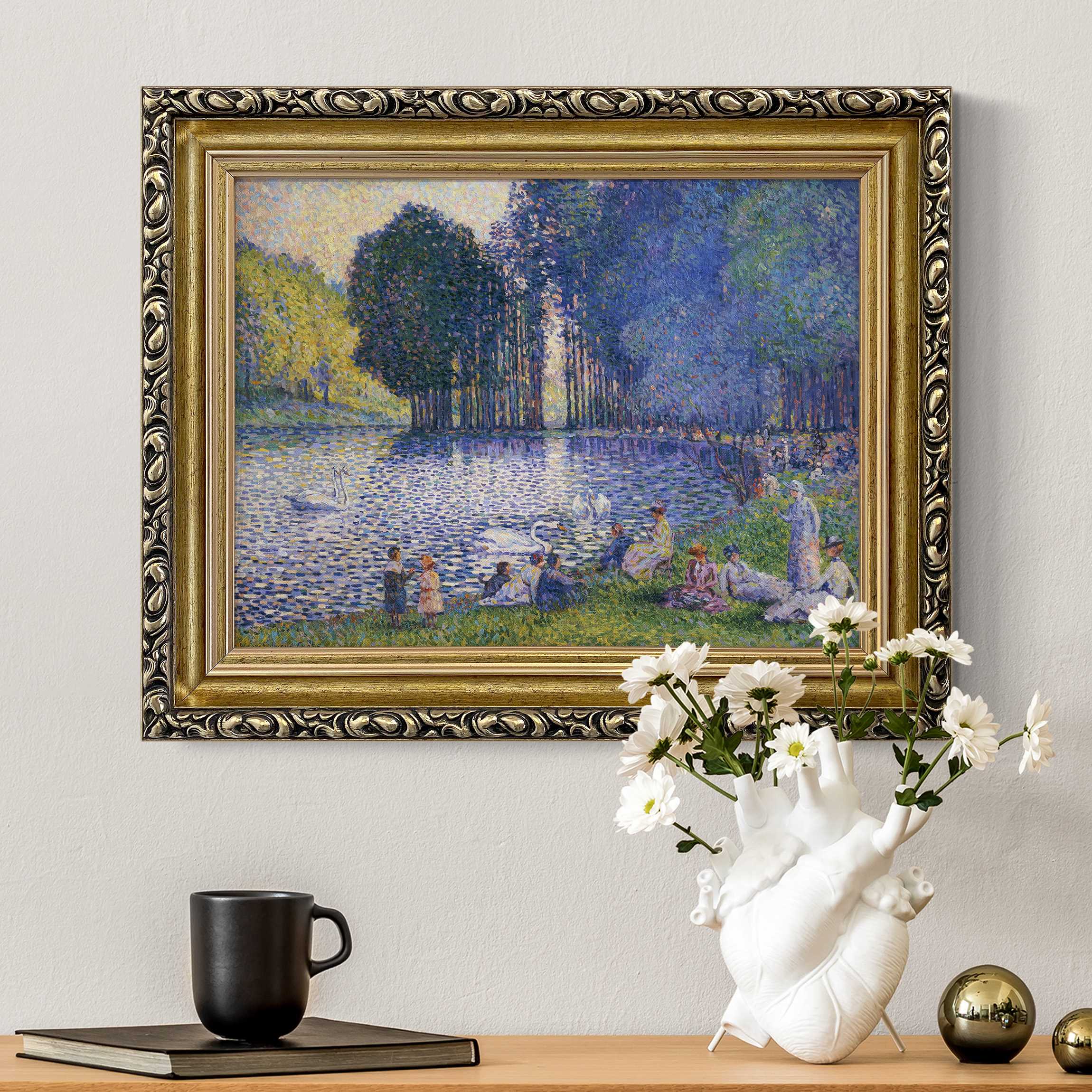 Gerahmtes Leinwandbild Henri Edmond Cross - Der See im Bois de Bologne günstig online kaufen