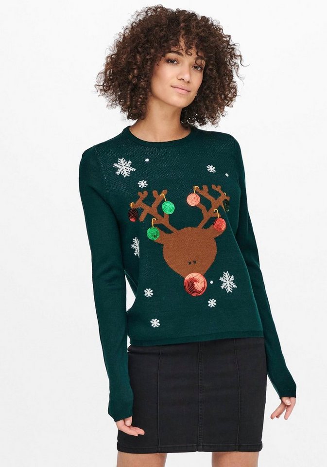 ONLY Weihnachtspullover ONLXMAS EXCLUSIVE REINDEER PULLOVER KNT günstig online kaufen