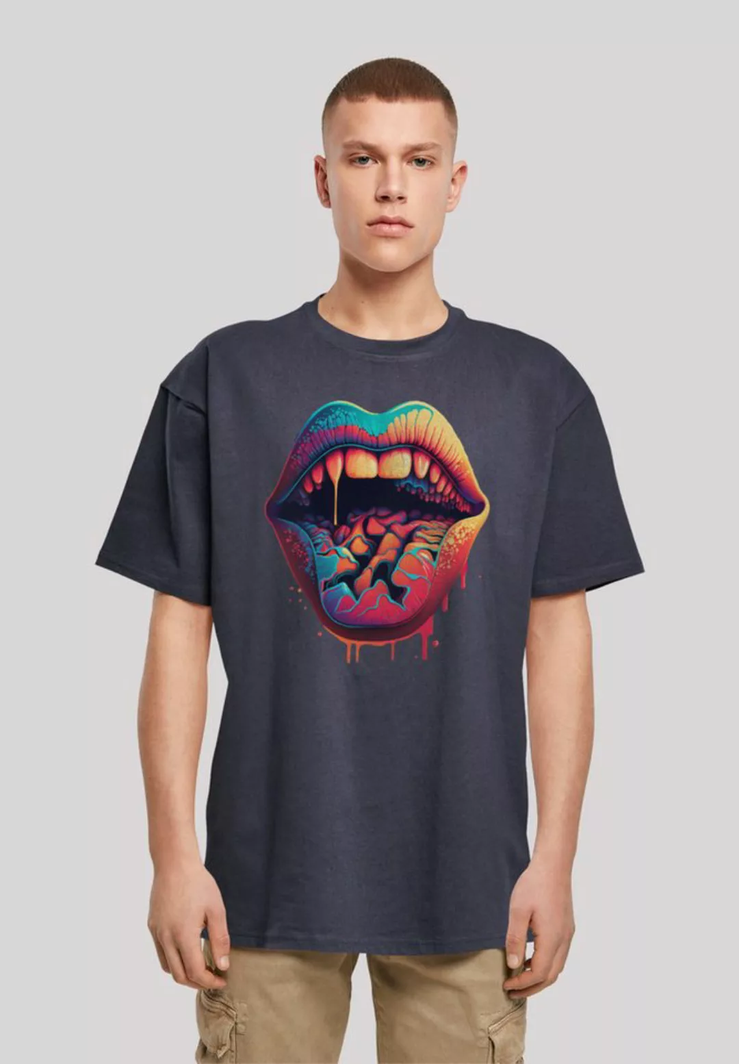 F4NT4STIC T-Shirt Drooling Lips OVERSIZE TEE Print günstig online kaufen