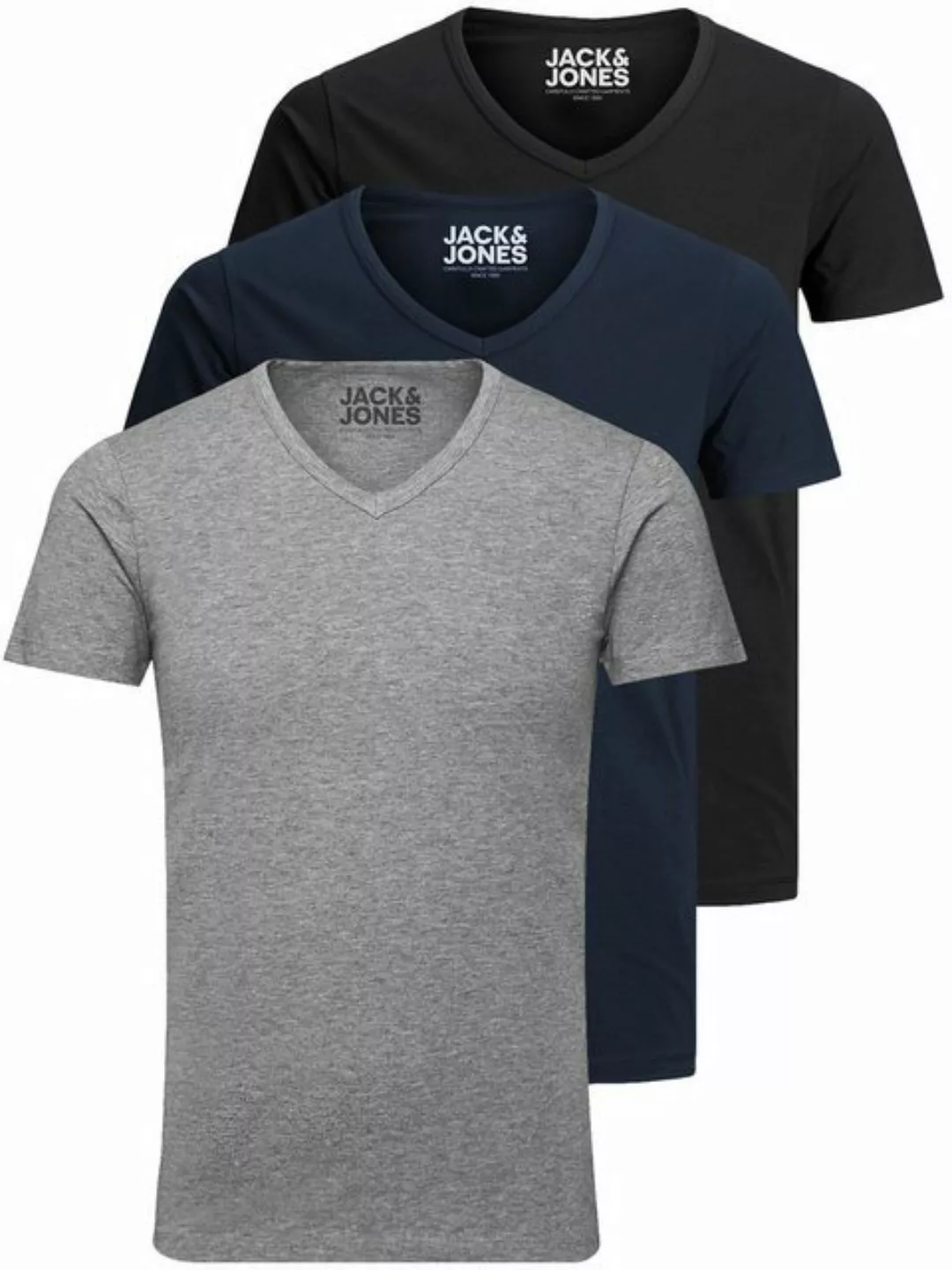 Jack & Jones T-Shirt Basic V-Neck (3-tlg., 3er Pack) etwas länger geschnitt günstig online kaufen