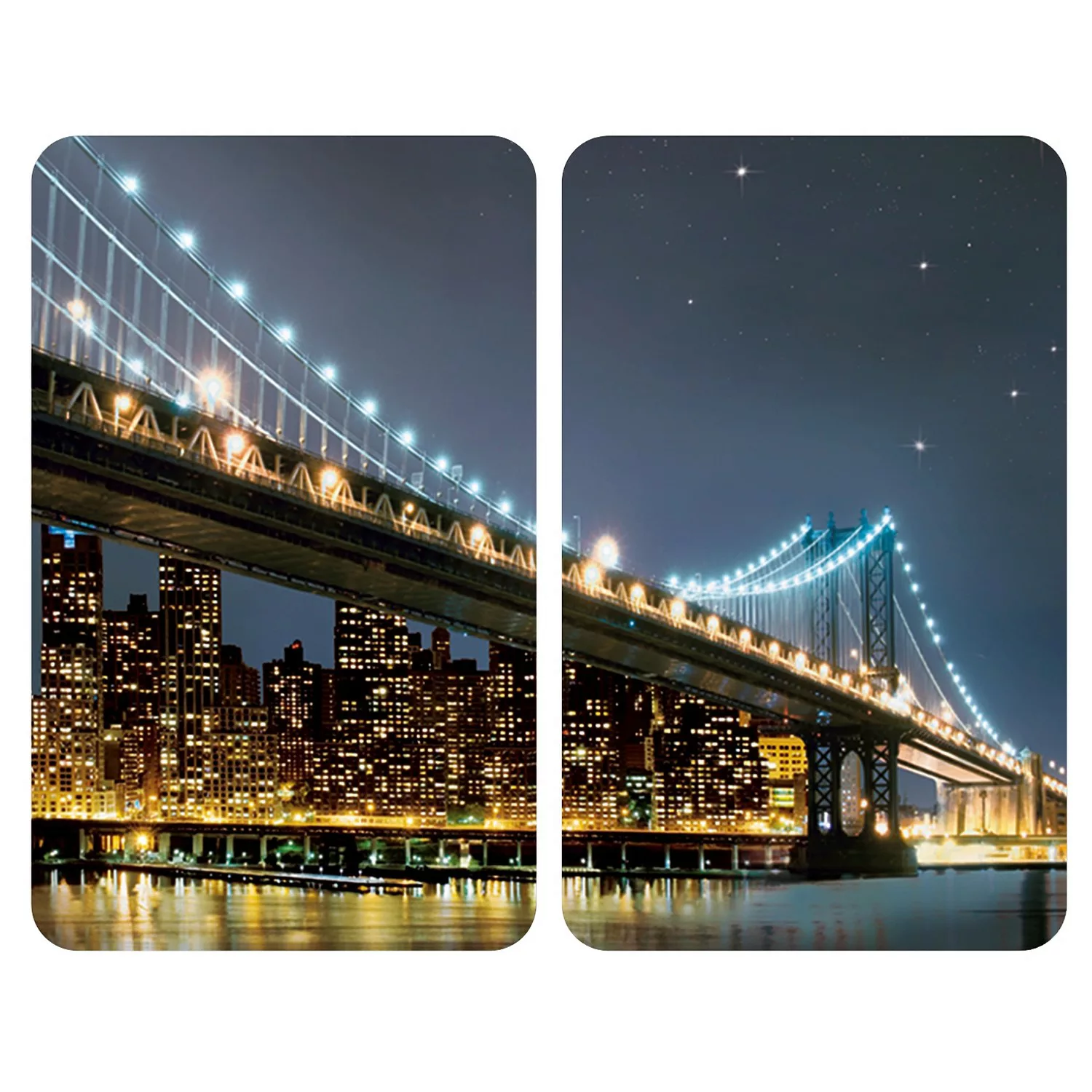 WENKO Herdabdeckplatte Universal Brooklyn Bridge 2er Set, alle Herdarten gr günstig online kaufen