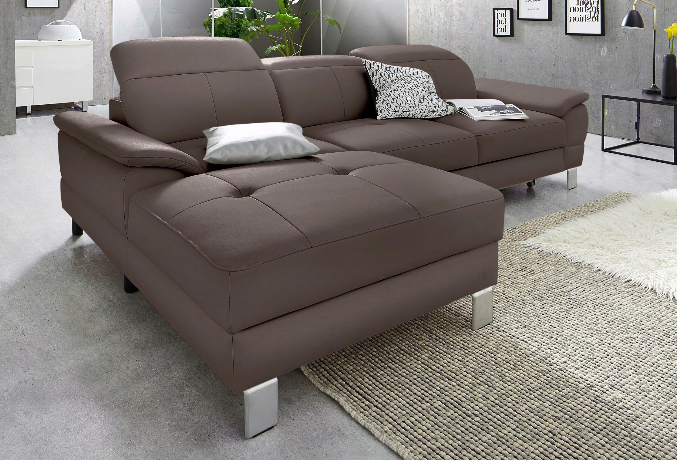 exxpo - sofa fashion Ecksofa »Mantua 2, L-Form«, mit Kopf- bzw. Rückenverst günstig online kaufen