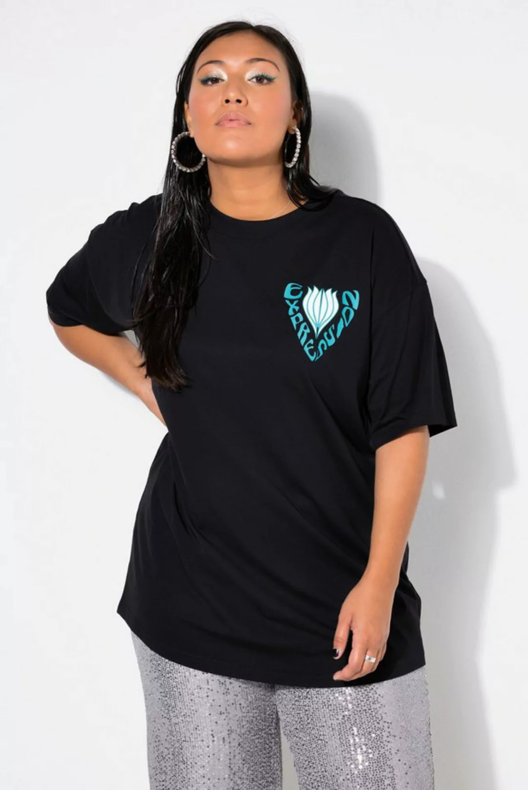 Studio Untold Rundhalsshirt T-Shirt Oversized Rückenprint günstig online kaufen