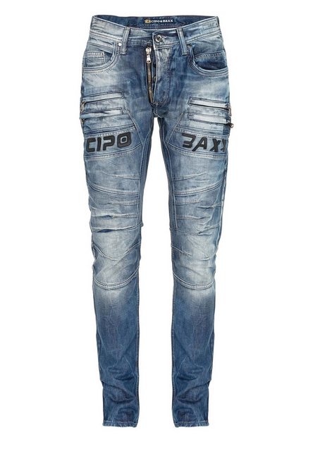 Cipo & Baxx Slim-fit-Jeans Jeans mit dekorativer Reißverschluss, CD-491 günstig online kaufen