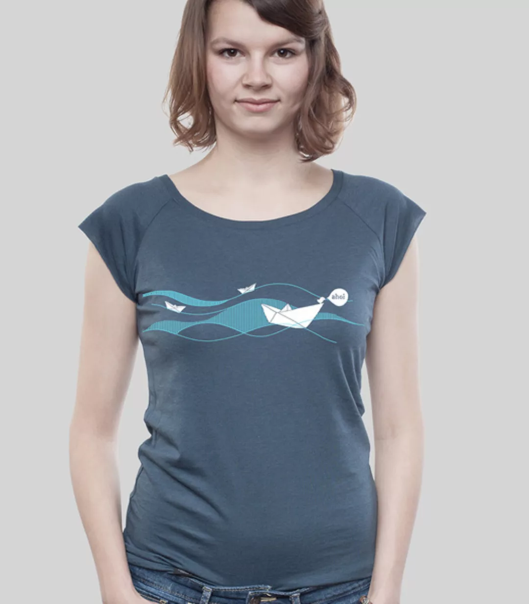 Bamboo Raglan Shirt Women Denim "Ahoi" günstig online kaufen