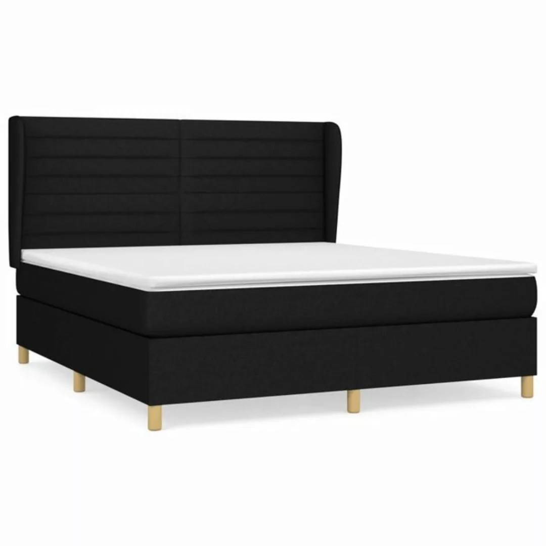 vidaXL Boxspringbett Boxspringbett mit Matratze Schwarz 180x200 cm Stoff Be günstig online kaufen