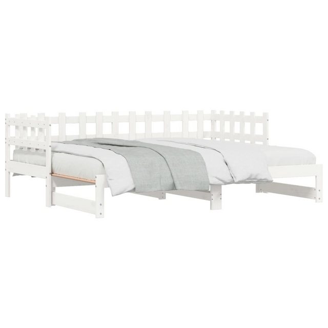 vidaXL Gästebett Gästebett Tagesbett Ausziehbar Weiß 2x90x190 cm Massivholz günstig online kaufen