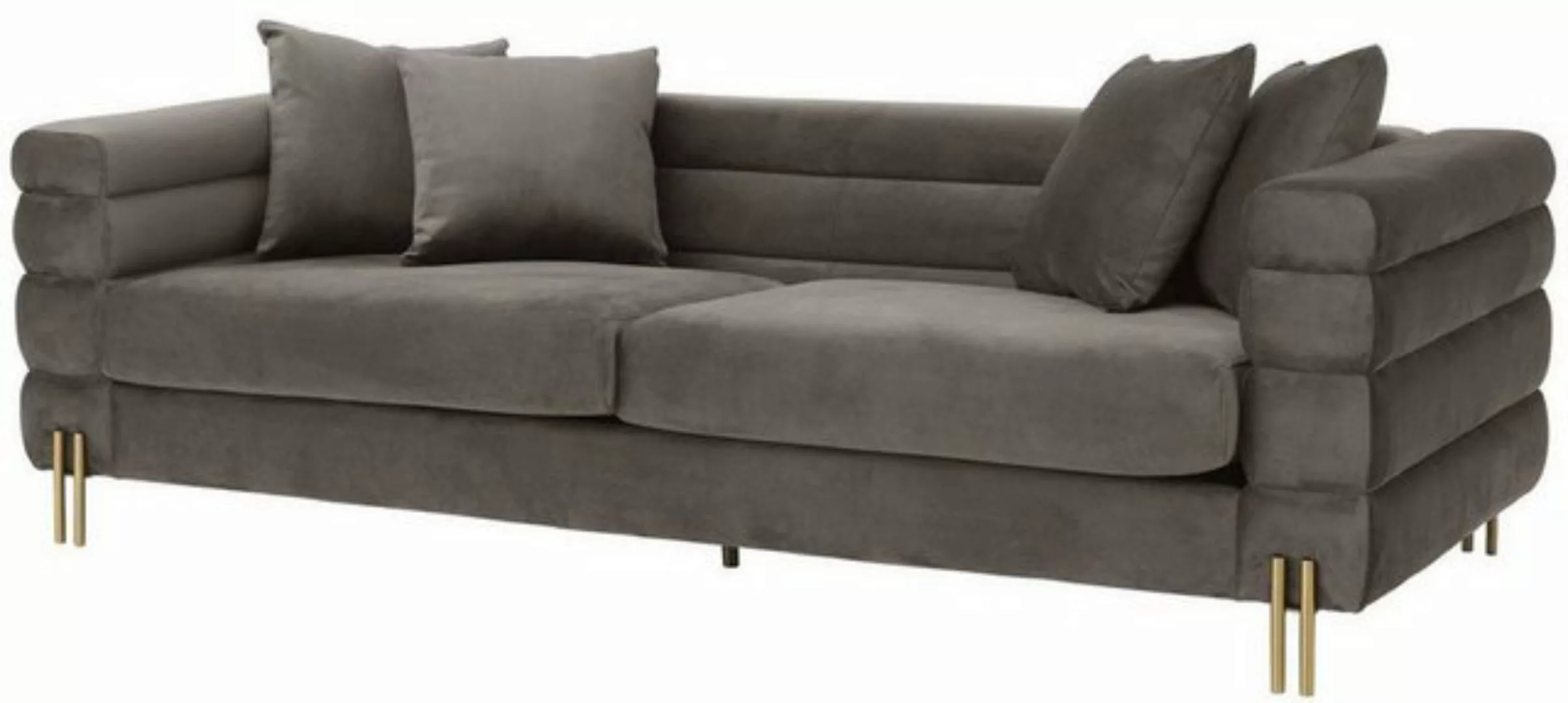 Casa Padrino Sofa Luxus Couch Grau / Messingfarben 230 x 95 x H. 70,5 cm - günstig online kaufen