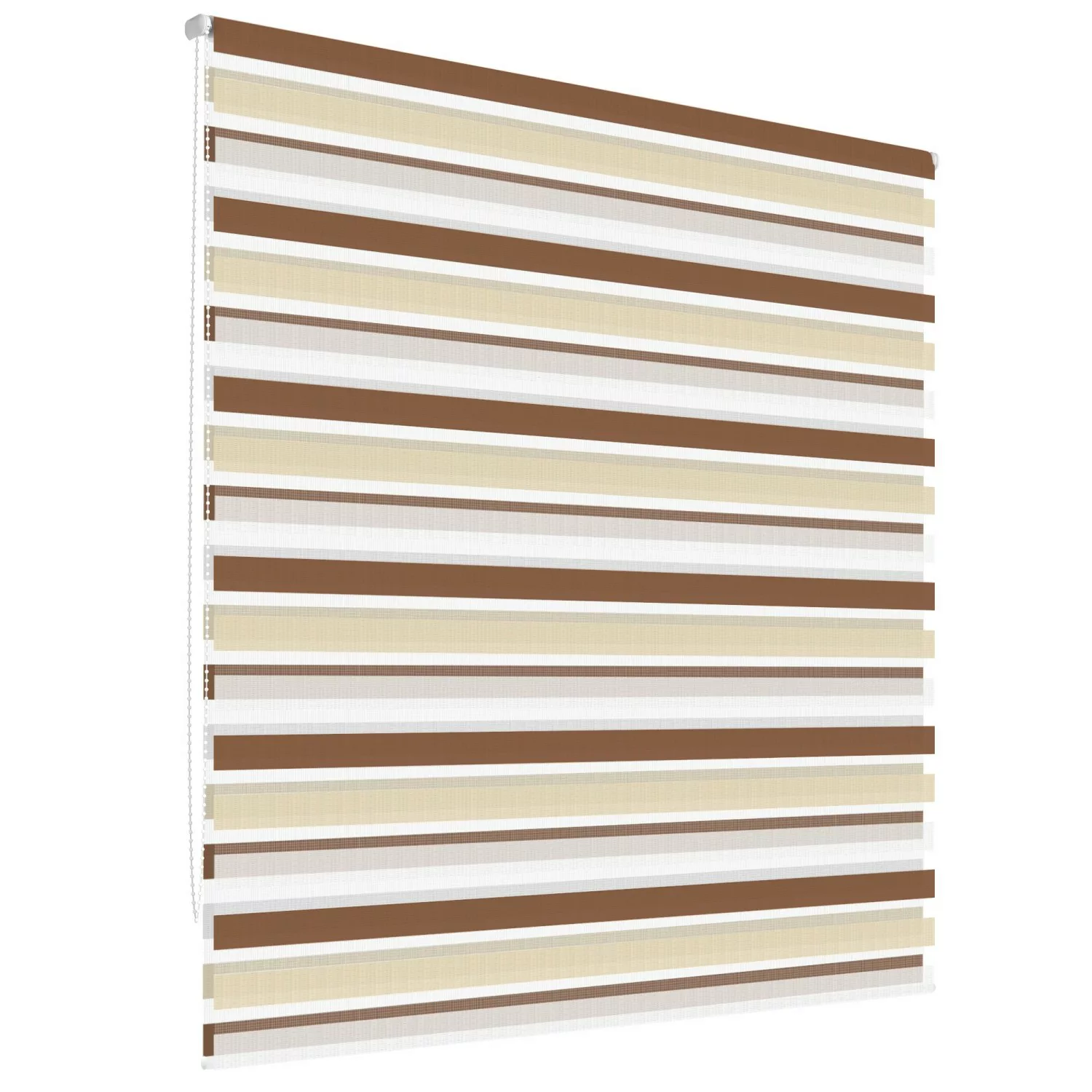 ECD Germany Doppelrollo 45 x 150 cm Weiß-Beige-Braun Klemmfix ohne Bohren günstig online kaufen