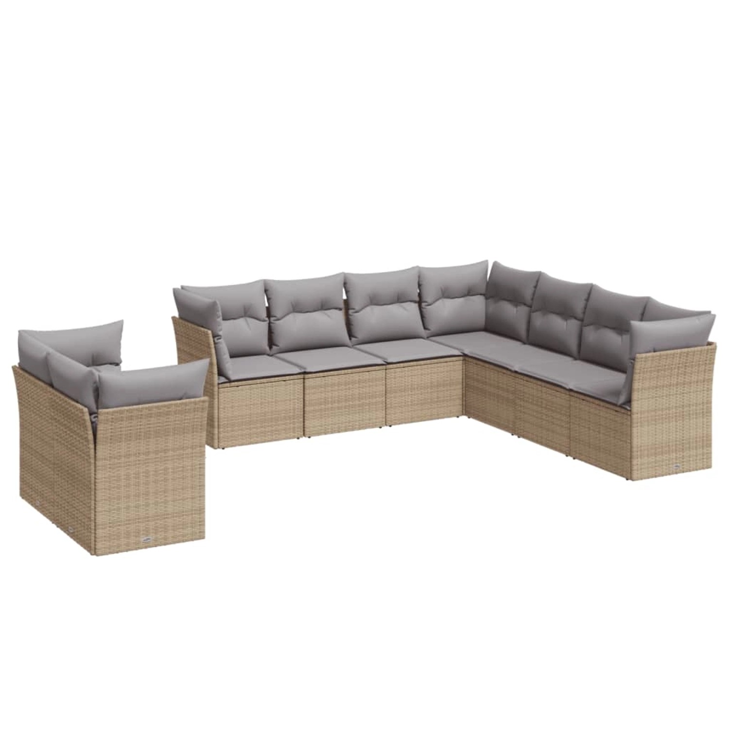 vidaXL 9-tlg Garten-Sofagarnitur mit Kissen Beige Poly Rattan Modell 22 günstig online kaufen