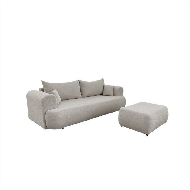 Fun Möbel 3-Sitzer Schlafsofa ANIKE 3-Sitzer inkl. Hocker in Stoff Now or N günstig online kaufen