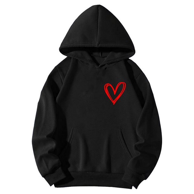 Banco Hoodie Damen Hoodie Love Liebe Herz Unifarbe Unifarben Größen XS - 6X günstig online kaufen