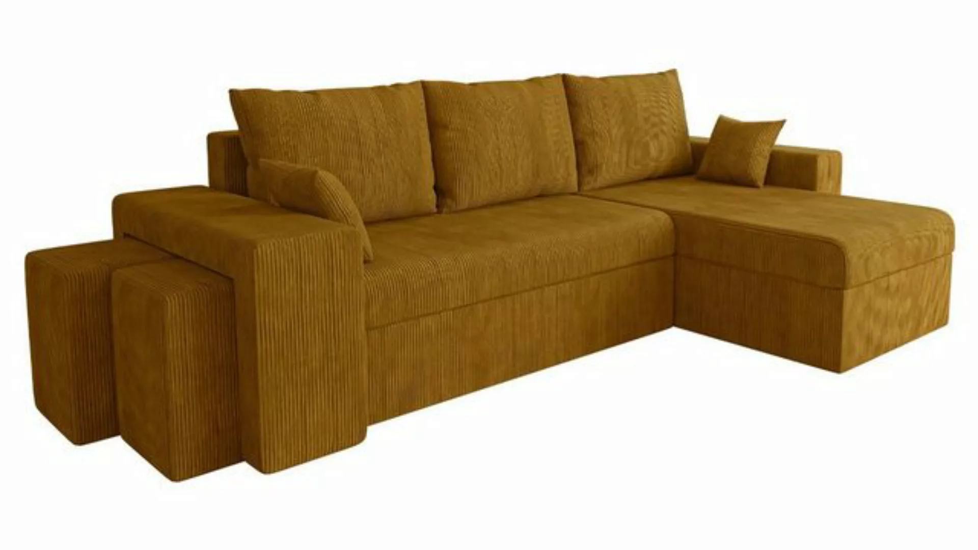 MIRJAN24 Ecksofa Kansas Cord, mit Bettkasten und Schlaffunktion, Kissen-Set günstig online kaufen