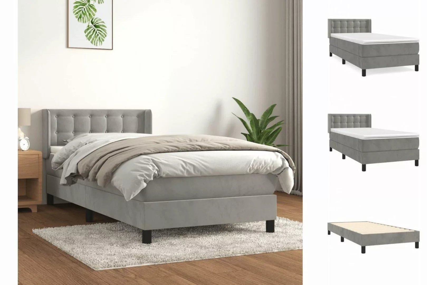 vidaXL Boxspringbett Bett Boxspringbett mit Matratze & Topper Samt verschie günstig online kaufen