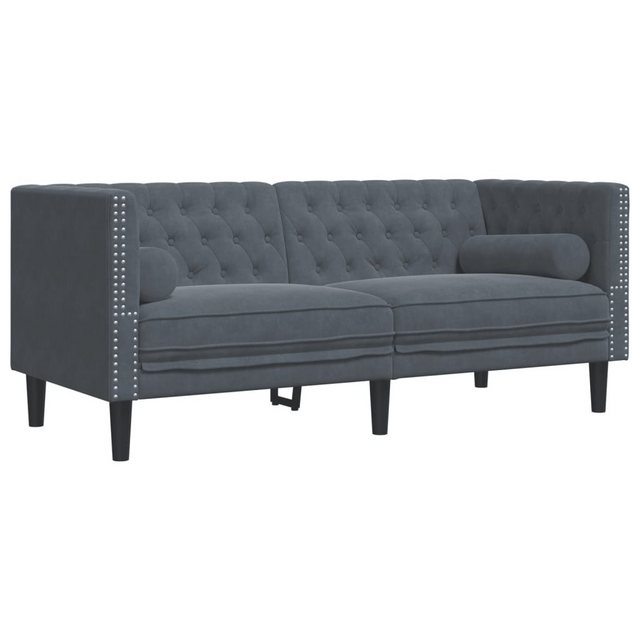 vidaXL Chesterfield-Sofa, Chesterfield-Sofa mit Nackenrollen 2-Sitzer Dunke günstig online kaufen