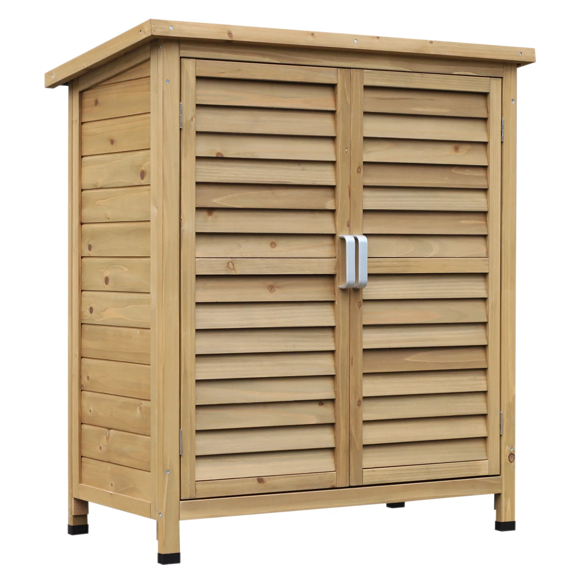 Outsunny Gartenschrank  Holz Gerätehaus mit Pultdach, Bitumenpappe, Lamelle günstig online kaufen