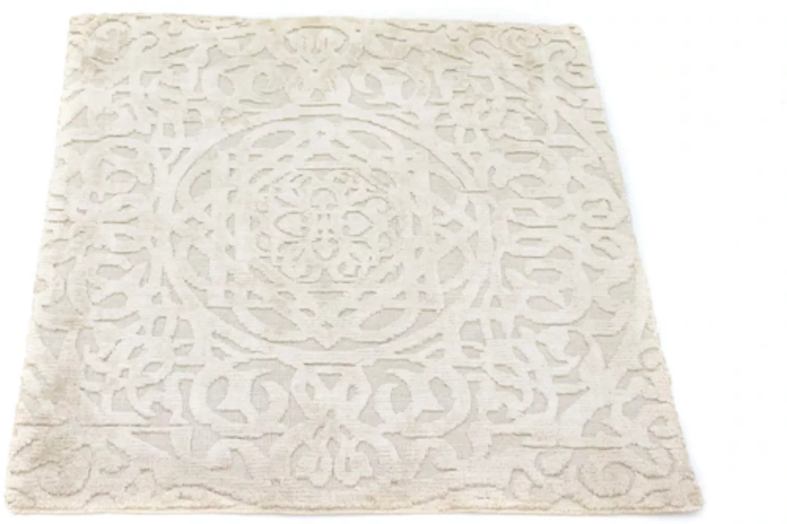 morgenland Teppich »Designer Teppich handgewebt beige«, quadratisch, Viskos günstig online kaufen