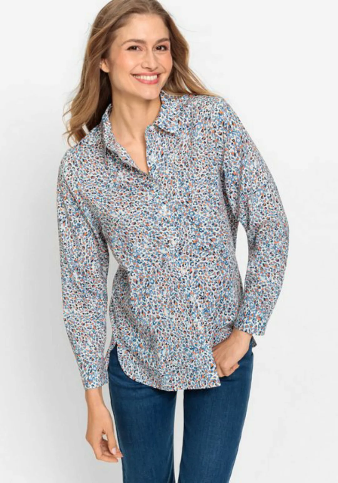 Olsen Klassische Bluse mit Allover-Leo-Print günstig online kaufen