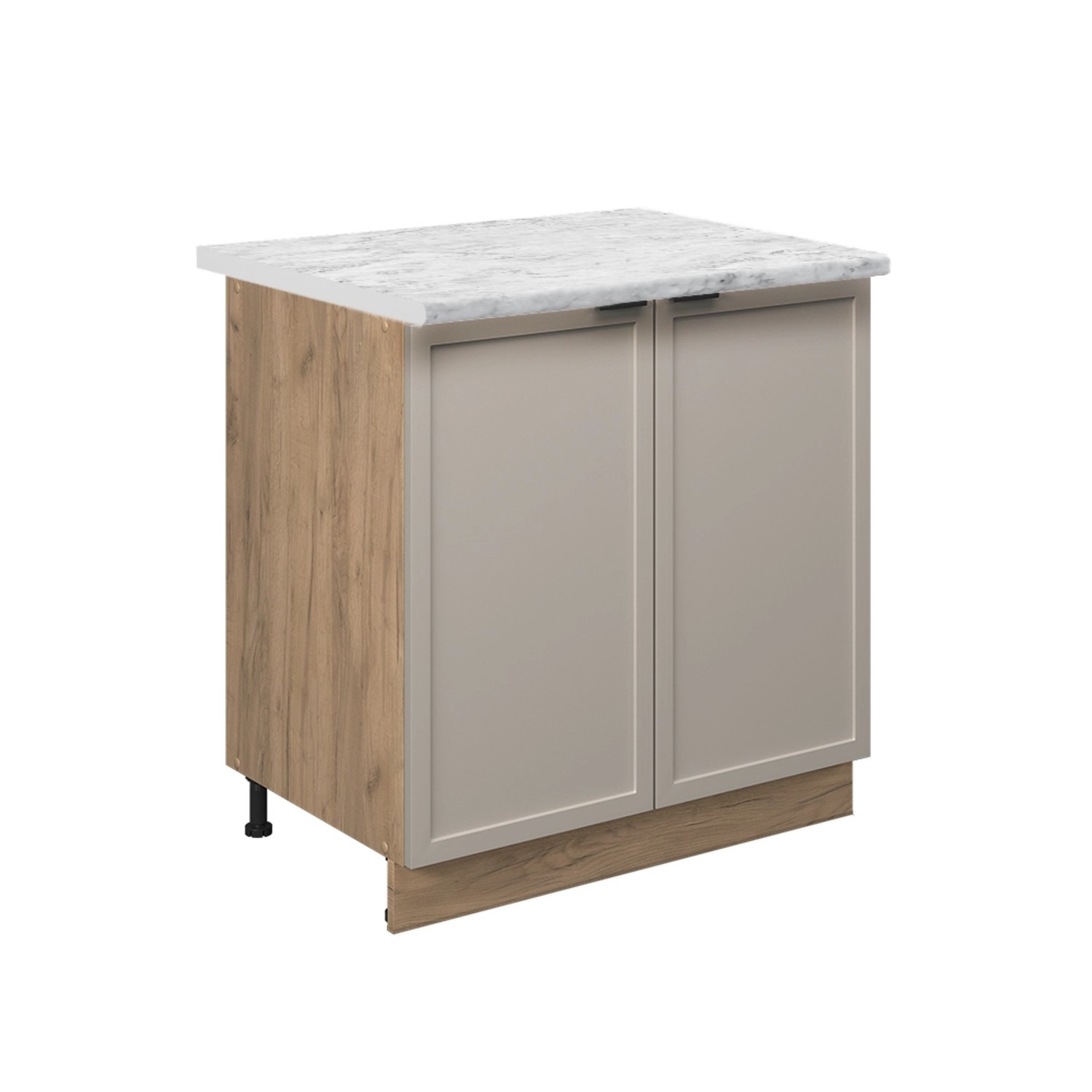 Vicco Spülenunterschrank Fame-Line GrauBeige 80 cm mit Regal AP Marmor mit günstig online kaufen