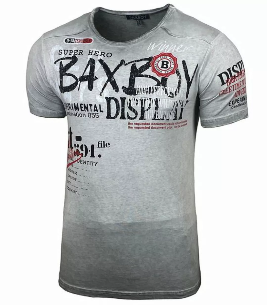 Baxboy T-Shirt Baxboy Moderner Männer Kurzarm Verwaschen Used Look TShirt B günstig online kaufen